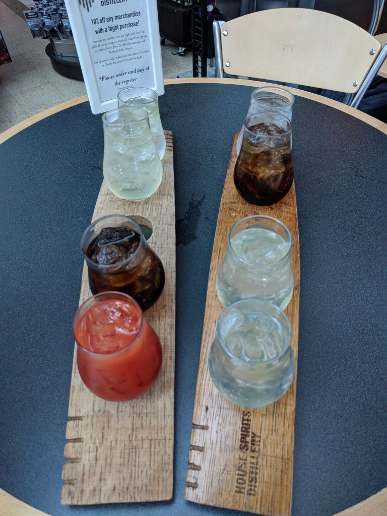 Cocktail flight at the PDX Airport