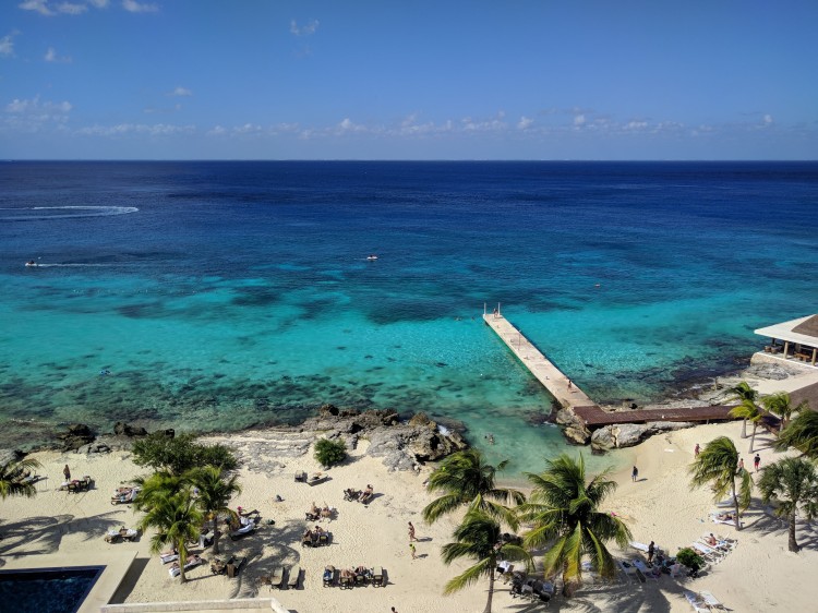 View of the beach at the Westin Cozumel