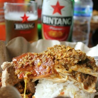Babi Guling and Bintang Beer at Ibu Oka in Ubud Bali